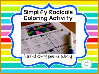 Have your students practice simplifying radical expressions with this fun self checking activity 244325