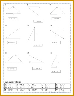 Right Triangles Sin Cos Tan Soh Cah Toa Trig Riddle Practice Worksheet 325251