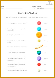 PrimaryLeap Solar System Match Up Worksheet 310219