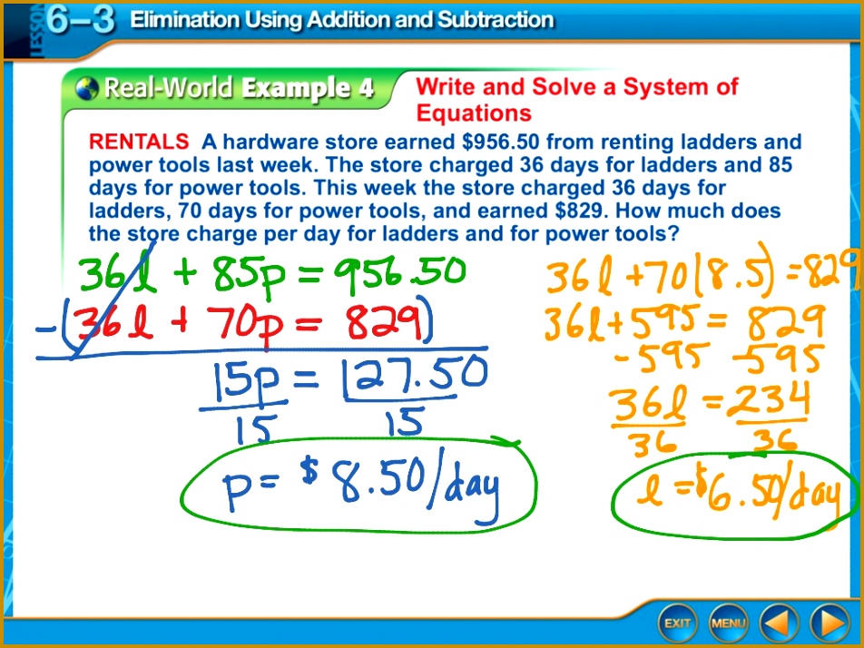 Algebra 6 3 Elimination Using Addition and Subtraction Math Algebra Systems of Equations 714952