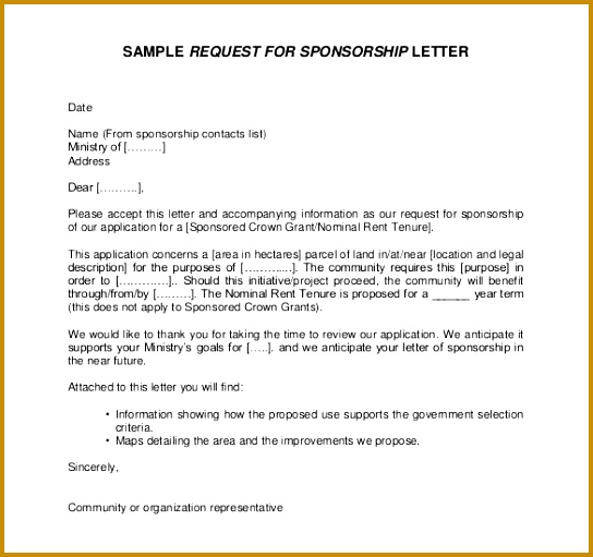 Request for Sponsorship Letter in PDF 511544