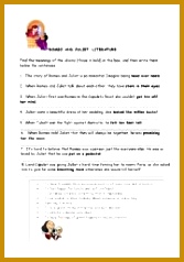 English teaching worksheets Romeo and Juliet 167238