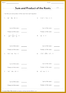 Word problems involving quadratic equations qkiec These worksheets provide ample practice on sum and product of the roots missing root forming quadratic equation from the roots and more 309219
