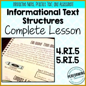 4th and 5th grade Informational Text Structures plete Lesson Do your students love interactive notebooks 325325