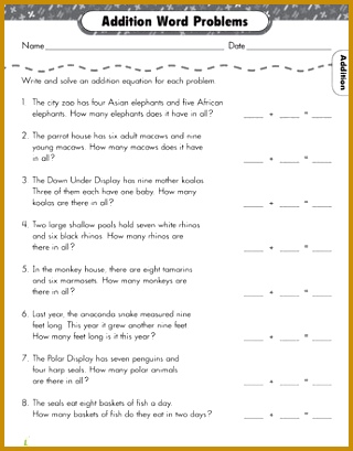 Kids Word Problems 2nd Grade Math WorksheetsWorksheets 409320
