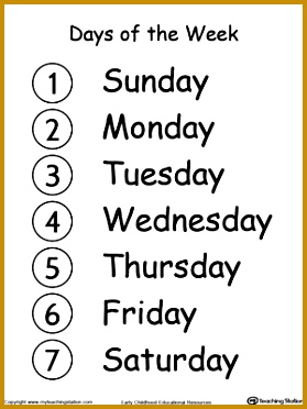 Learn the Days of the Week jsgh0 FREE Learn the Days of the Week Worksheet Introduce the days 372279