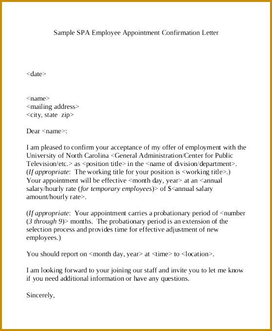 Interview Appointment Letter Template 678558