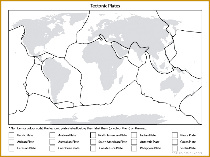 Tectonic Plates Map Science Skills line Interactive Activity 732548
