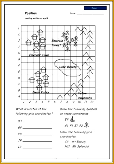 Locating position on a grid using coordinates Mathematics skills online interactive activity lessons 527366