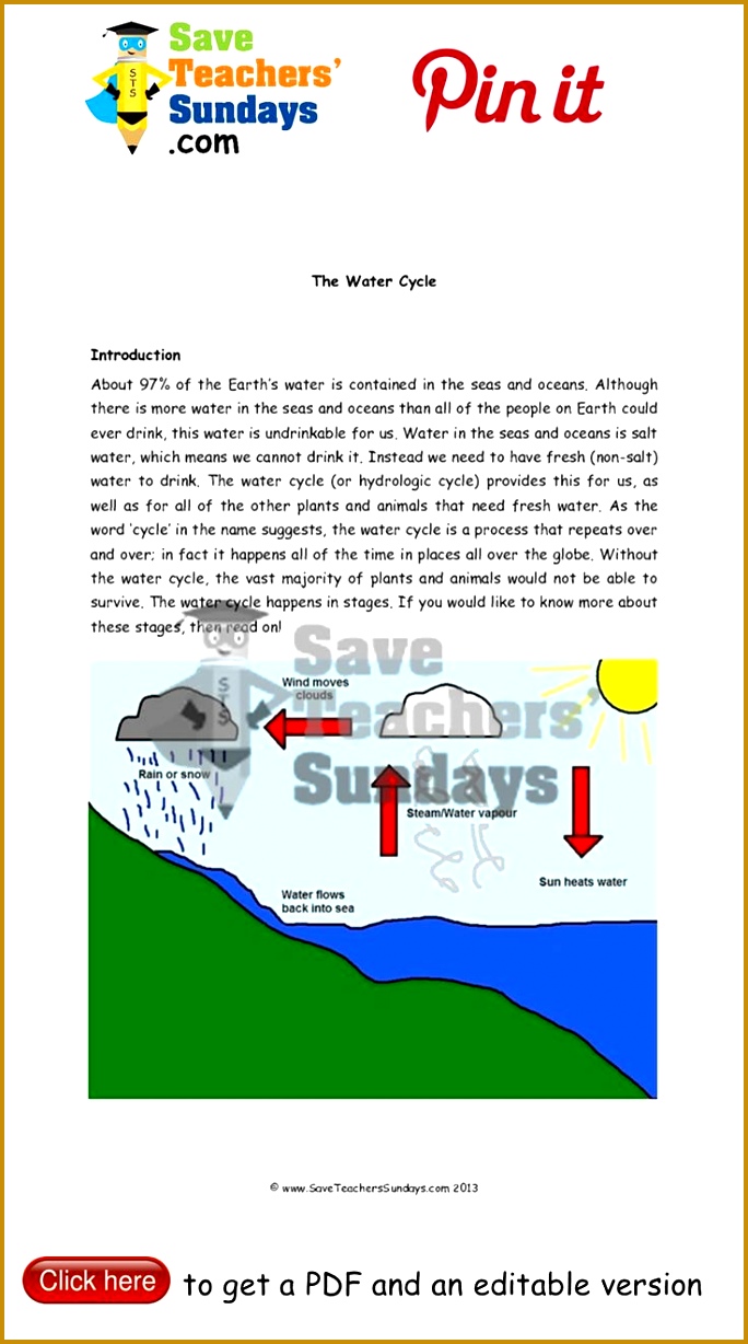 Year 4 Lesson 8 the water cycle worksheets lesson plans and other primary teaching resources 1228684