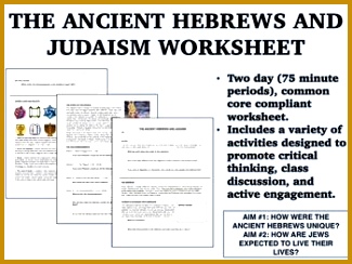 The Ancient Hebrews and Judaism worksheet Global World History mon Core 244325