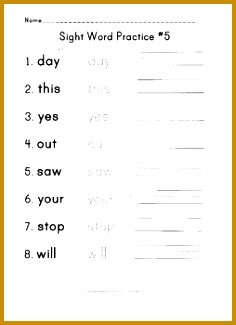 children in recognizing and writing a series of sight words from the Dolch Sight Words list This is a great worksheet for spelling word practice 325236