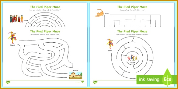 The Pied Piper Differentiated Maze Worksheet Activity Sheet Pack mazes game worksheet 292585