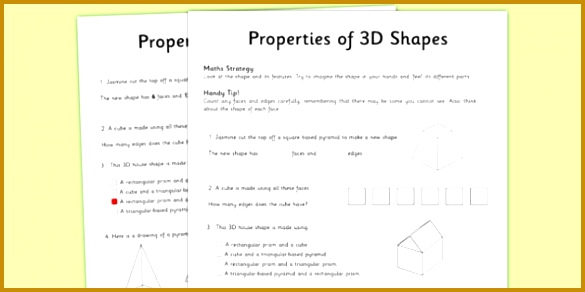 Year 3 Properties of Shapes Worksheet Activity Sheet worksheet test skills NAPLAN 292585