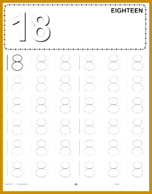 Number Tracing worksheet 18 279219