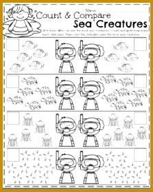 Count and pare Numbers Summer Kindergarten Worksheets 279223