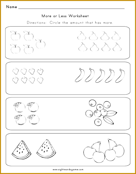 More Less Worksheet 1 730571