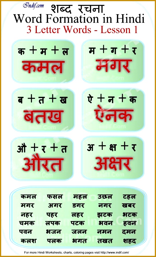 Read Hindi 3 letter words 887540