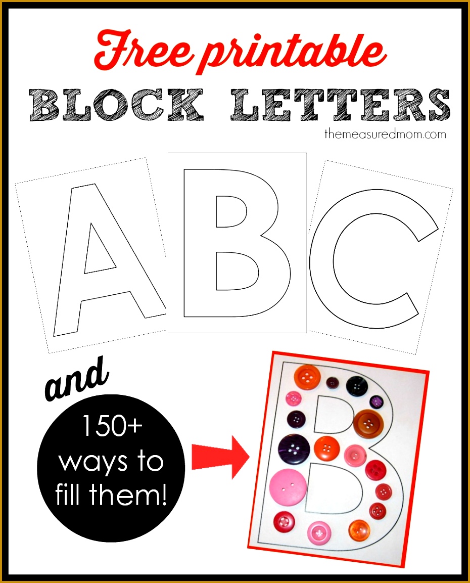 Printable block letters and over 150 ways to fill them The Measured Mom 1153930