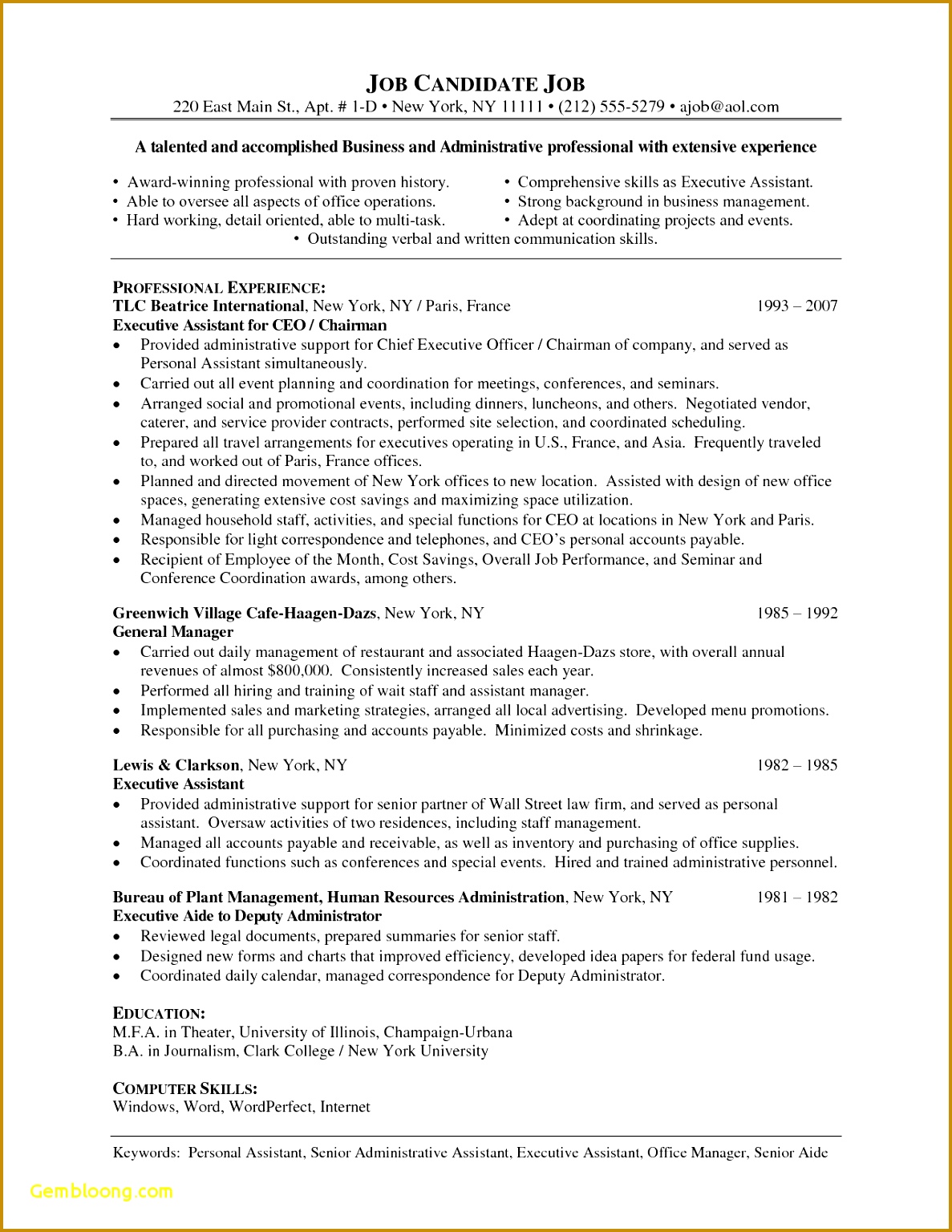 Resume for An Administrative assistant Free Download Executive Resume Templates Word Od Specialist Cover Letter Lead 11871536