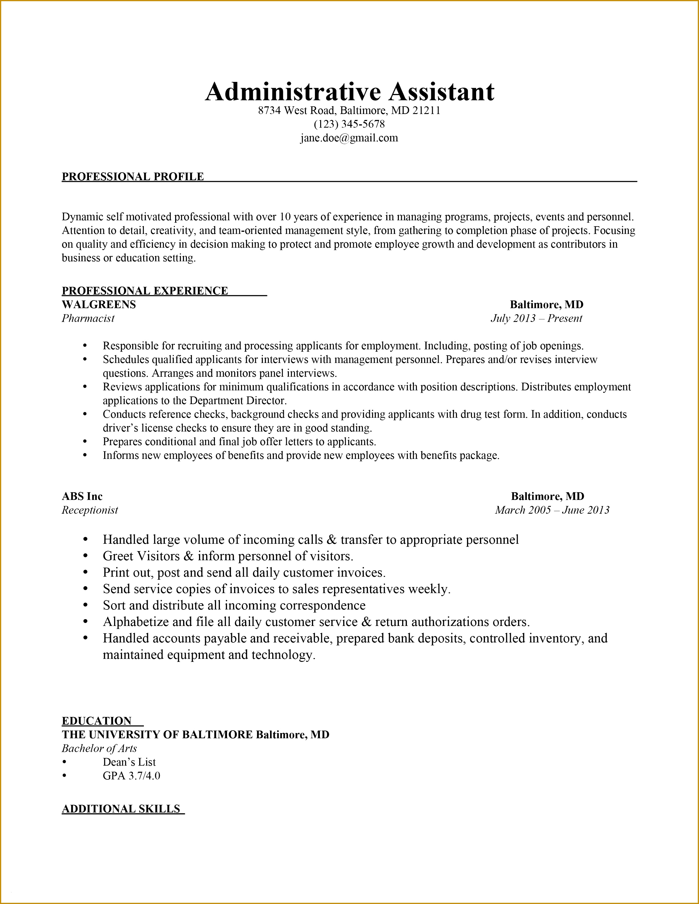 Administrative assistant Job Resume Inspirational Elegant Example Resume Cover Letter Lovely Od Specialist Sample 30692371