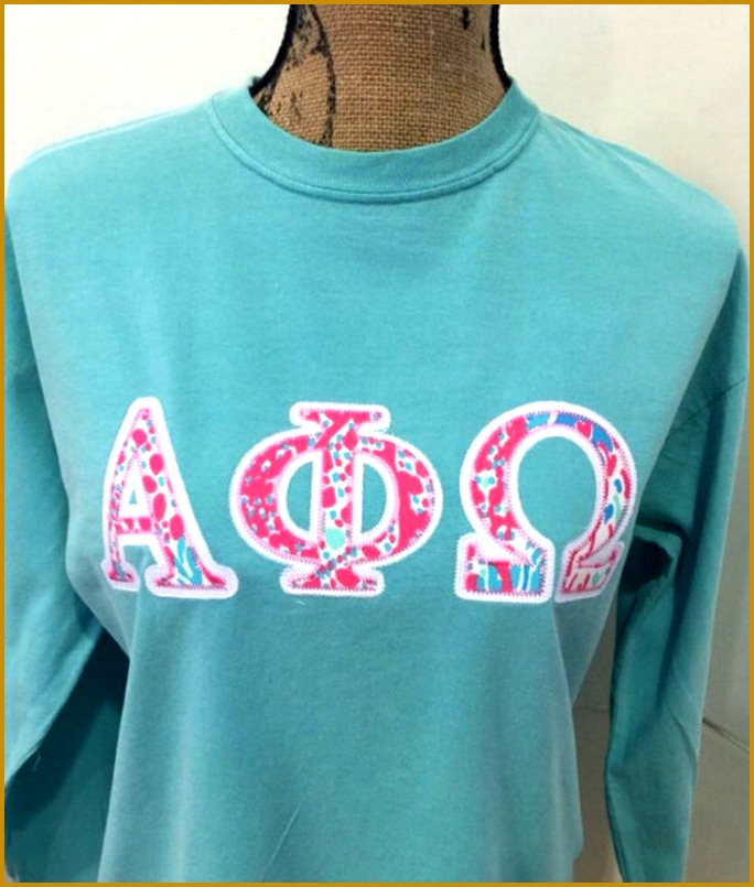 8 best Greek Letter Shirts images on Pinterest nictc Lilly Pulitzer GREEK LETTER Appliqué Note by InitialCollections 684805