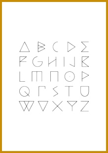 Font has been built on the basis of simple geometric shapes and lines inspired by the Greek alphabet and ornamental motifs 219309