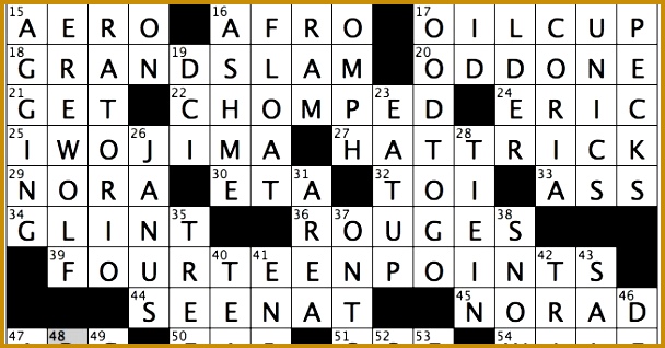 Rex Parker Does the NYT Crossword Puzzle Hockey scoring play WED 4 19 16 Material that is foreign to body Loose garb in ancient Rome Words 318608