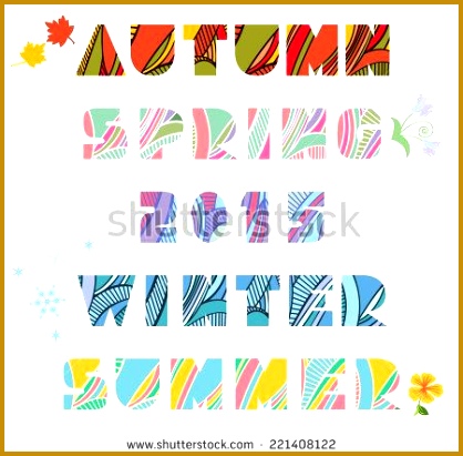 Four seasons of year and next year word titles with abstract striped pattern Design elements isolated on white background Vector file is this stock 411418