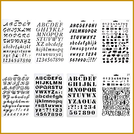 NouveLife set of 8 number and letter stencils alphabet painting flexible and reusable capital and small letters 1 3 cm for scrapbooking 465465