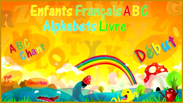 Kids French ABC alphabets book for preschool Kindergarten & toddlers boys & girls with free phonics & nursery rhyme game style song as an educational app 597336
