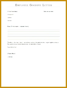 Employee Goodbye Letter Sample employee farewell message to send via email when leaving employment 219287