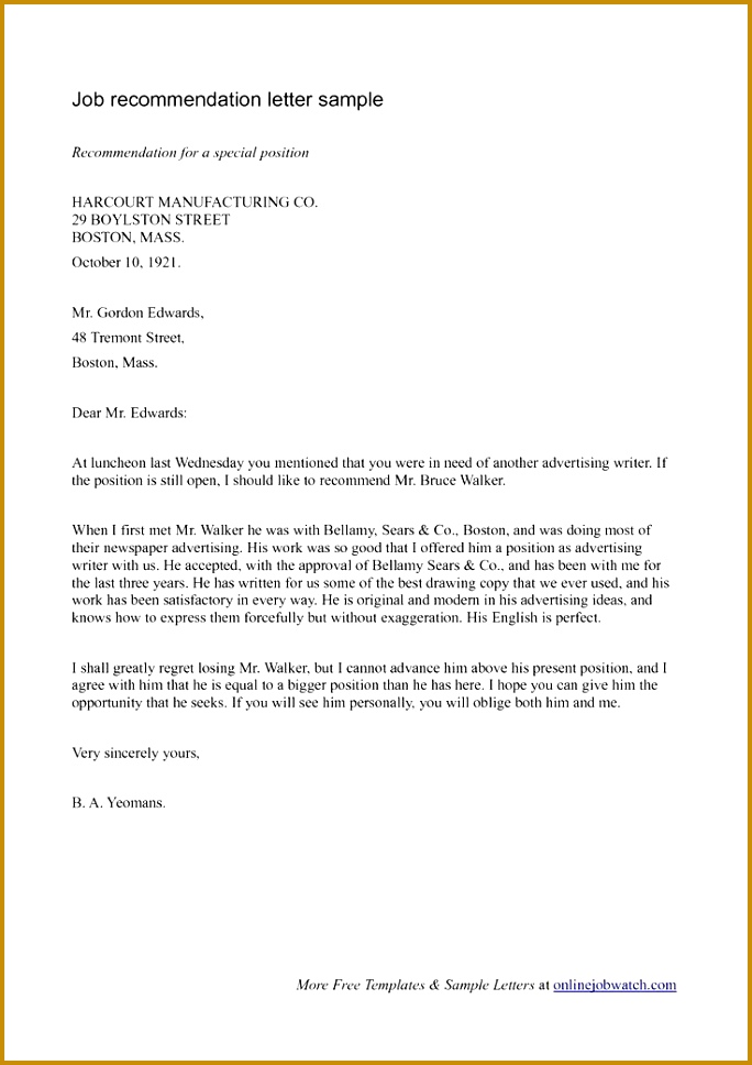 Re mendation Letter Sample Awesome 30 Awesome Sample Job Re Mendation Letter Pics 8 Inspirational Re mendation 968684
