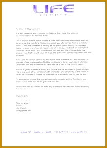 Reference Letter of Re mendation Sample 219301