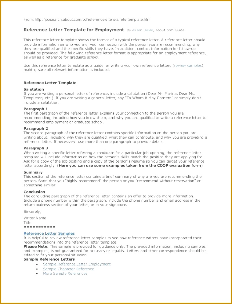 template General Reference Letter Template 995760