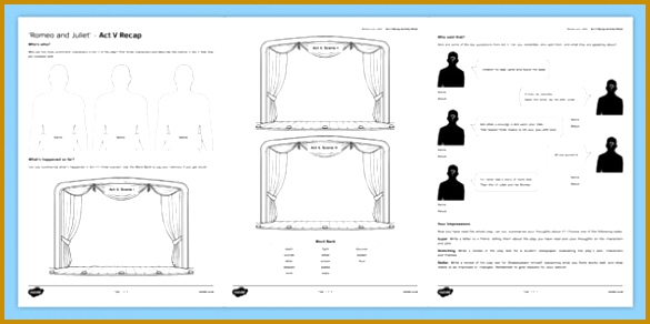 GCSE Romeo and Juliet Act V Worksheet Activity Sheet worksheet 292585