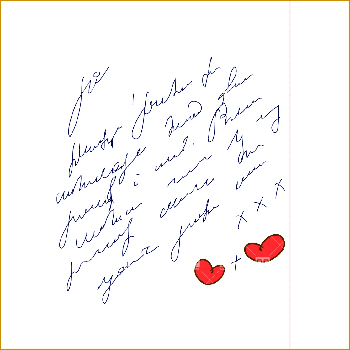 Love letter handwritten text on paper sheet Vector Image 11161116