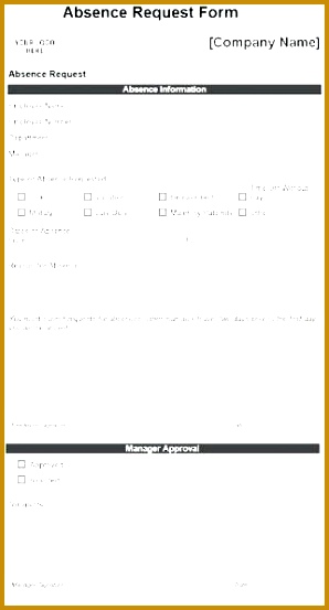 6 Paid Time f Request Form Template Absence School Letter 553298
