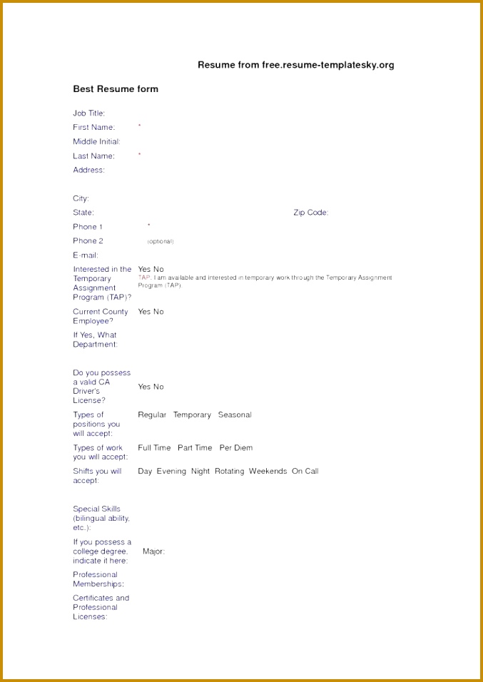 free resume 0D 956677