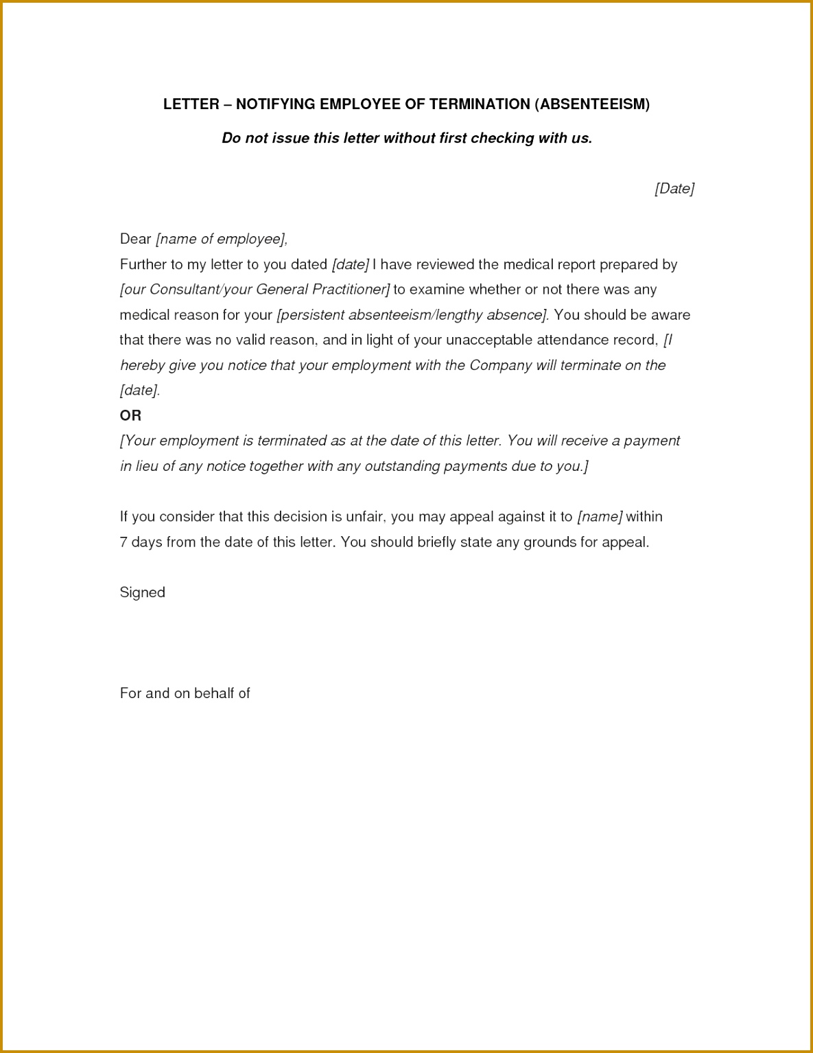 Neighbor Notification Template 97883 Letter Separation From Employer Ideas 15341185