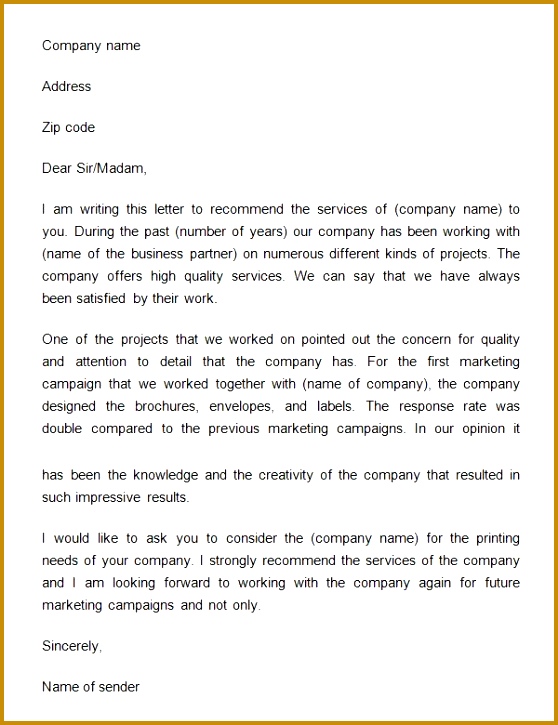 Business Reference Letter Download Free Documents Pdf Word Sample 725558