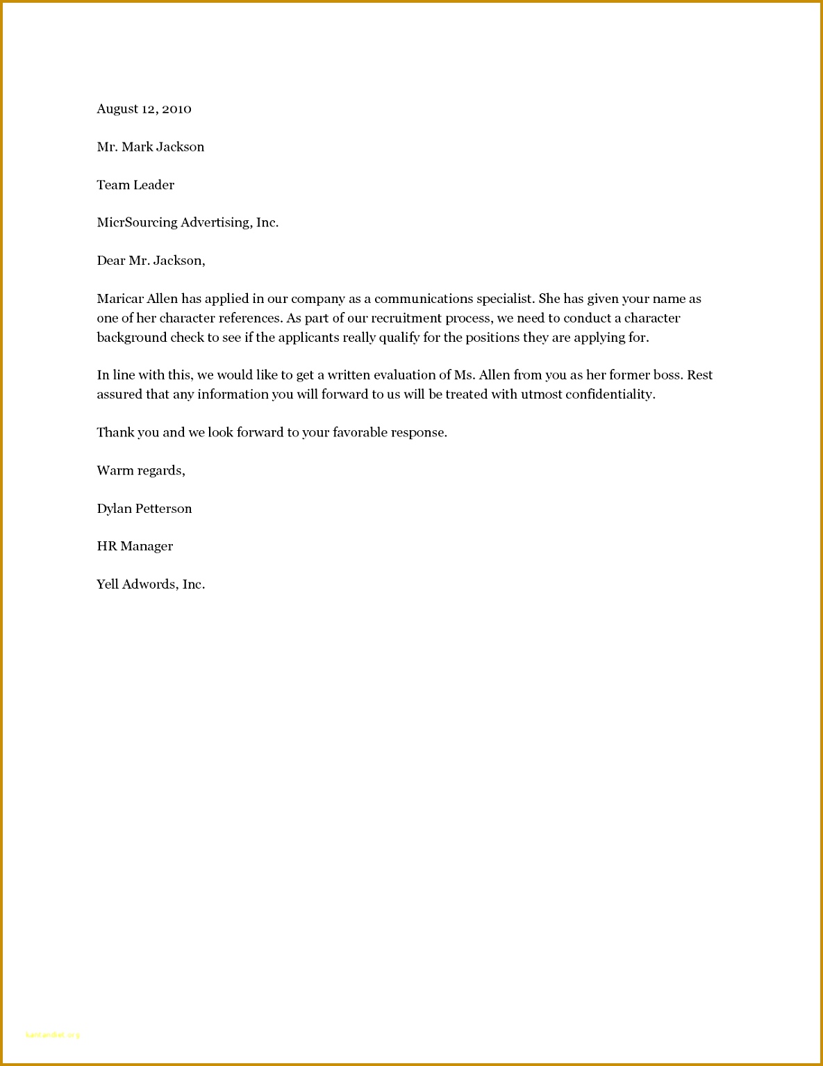 Personal Reference Letter Template Best Dear Hiring Manager Cover Letter Sample 19 Cover Letter Template 15341185