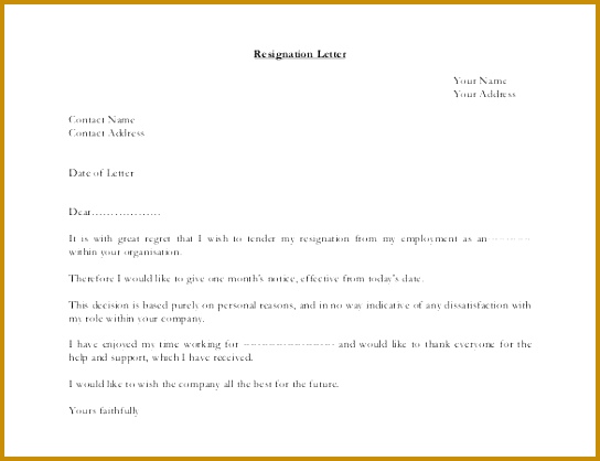 personal response resignation letter simple sample 418544