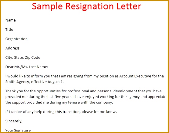 Job Letter Resignation Best Resignation Letter Examples Withalresignation Letter Sample 438557