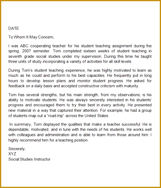 sample letters re mendation for teacher documents word thank you letter bing images 651558