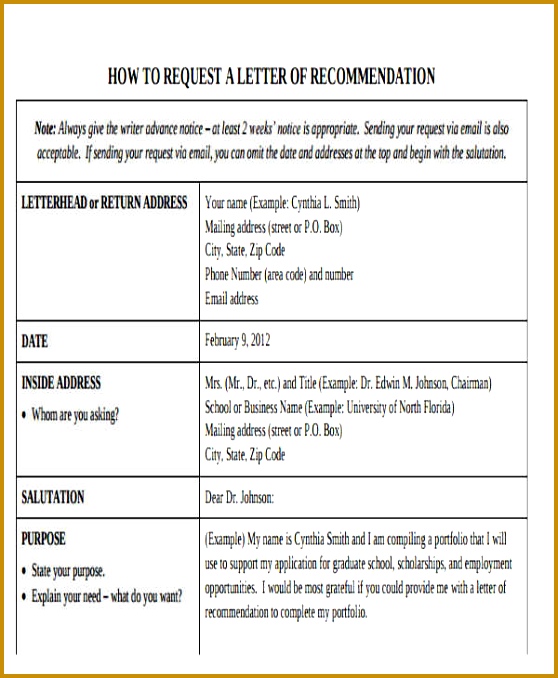 Email Letter of Re mendation Request Template 678558
