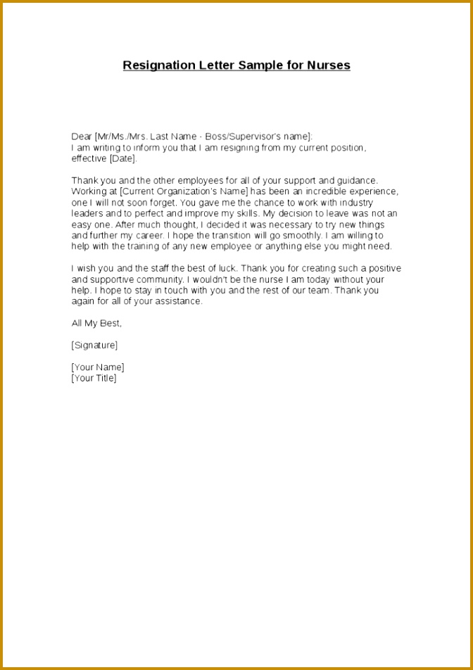 Resignation Letter Sample For New Job Unique Resignation Letter Nursing Resignation Letter Format With Reason 672952