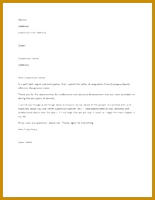 Printable Sample Letter of Resignation Form 283219