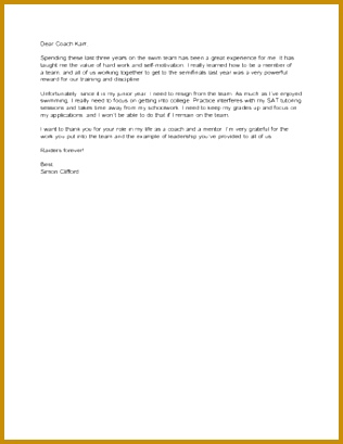 How to Write a Letter of Resignation to Your Coach with Sample Letters zikfi Sample Informal Resignation Letter 409316