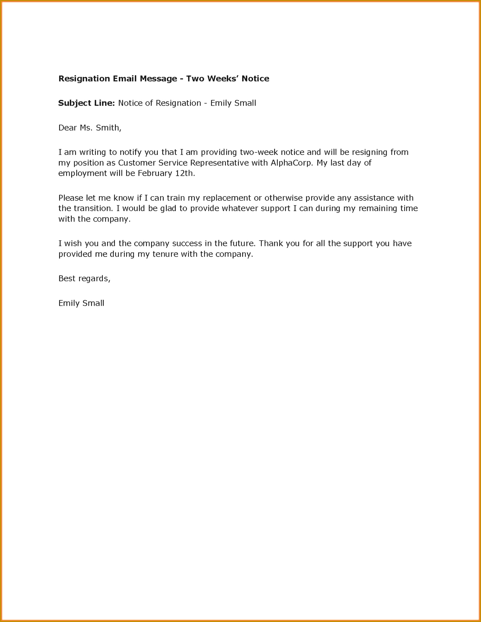 Sample Resignation Letter Format Download Best Gallery 9 Professional Resignation Letter Sample With Notice Refrence Letter Format 2 Weeks Notice Copy 20601595